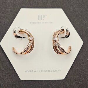 Bomb Party ER88270 "Bow Moments" Smokey Topaz & Diamond Cubic Zirconia Earrings